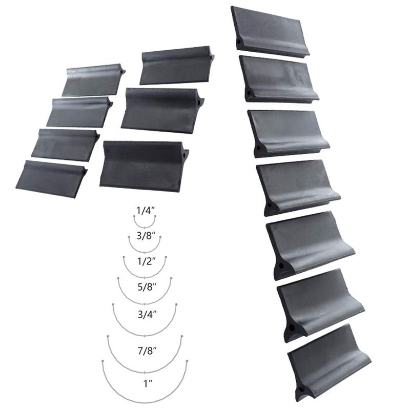 NOWHYX Rubber Polishing Pad, 14 pcs/Set Flexible Contours Convex Concave Sanding Block, Con Tour Detail Sanding Grip Pad for Convex and Concave Sanding, Woodworking Tools(Color:Black) - Image 4